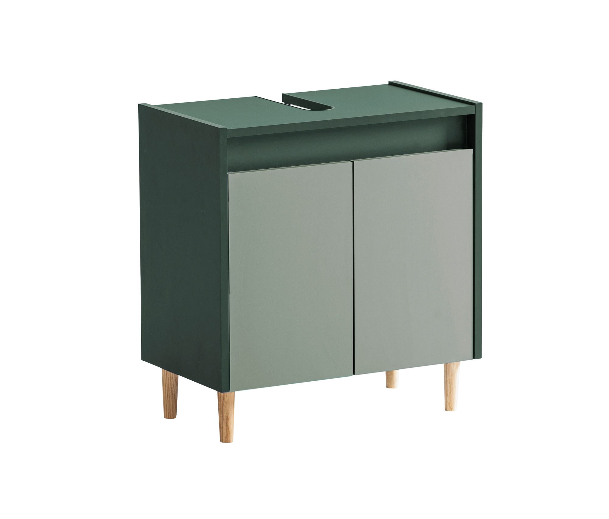 Tchibo - Waschbeckenunterschrank »Lovis« - 57x33x60cm - braun - Holz / Metall / Eschen-Massivholz