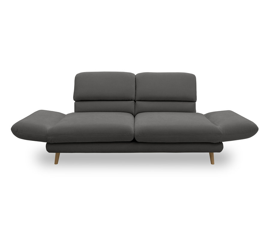 Graues DOMO collection 2-Sitzer-Sofa »Malaga« mit Drehfunktion.