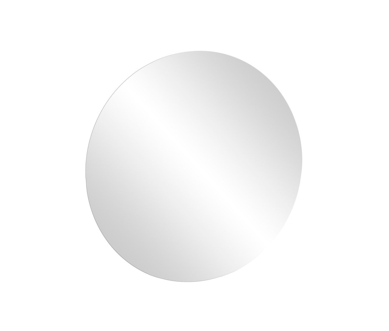 Runder Spiegel, ca. 45 cm auf weißem Hintergrund.