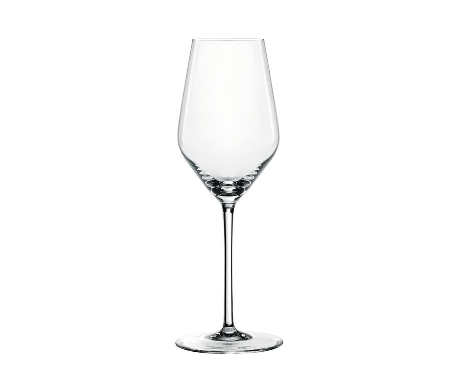 Ein einzelnes, klares Spiegelau Champagnerglas »Style« aus einem 8er-Set.