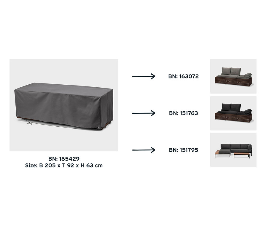 Graue Premium-Abdeckhaube, Sofa, groß, bedeckt Gartenmöbel.