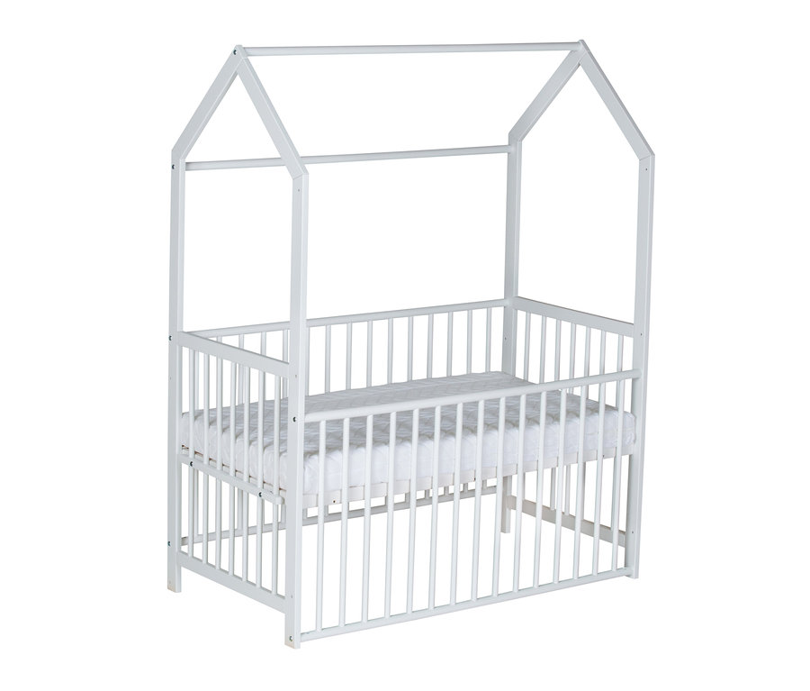 Weißes Schardt Baby-Hausbett »Micky«, 60 x 120 cm.