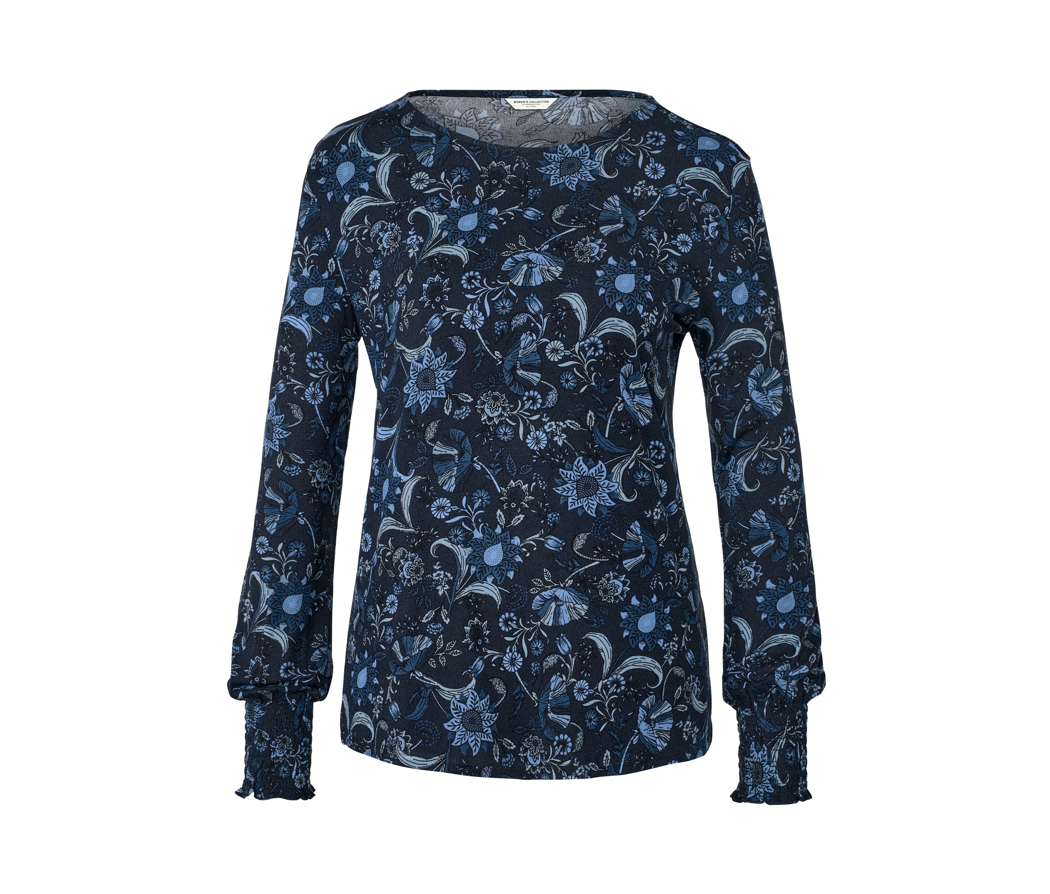 Tchibo - Bedrucktes Blusenshirt - Damen - Gr. M - dunkelblau/print