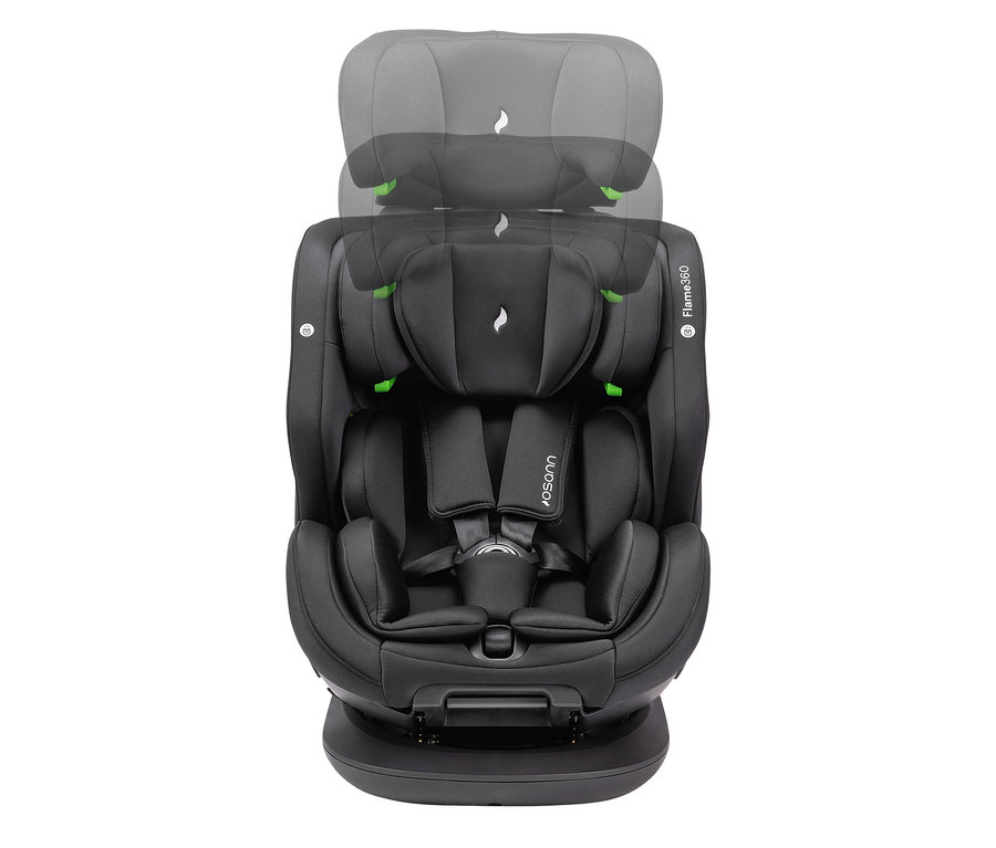 Schwarzer Osann Kindersitz »Flame360«.