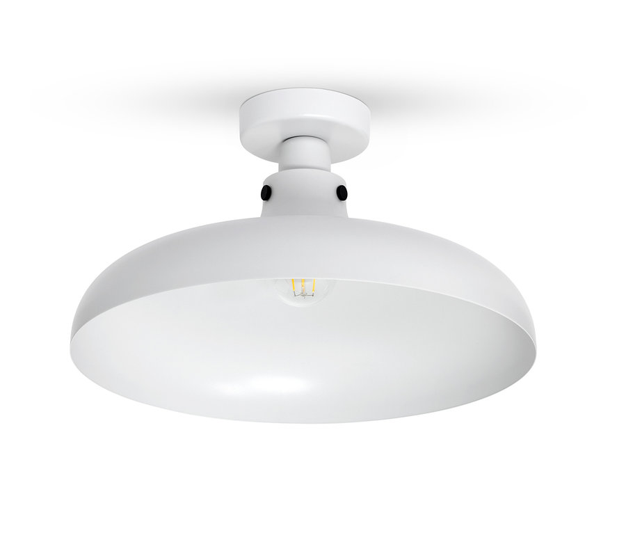 Weiße Deckenleuchte aus Metall.