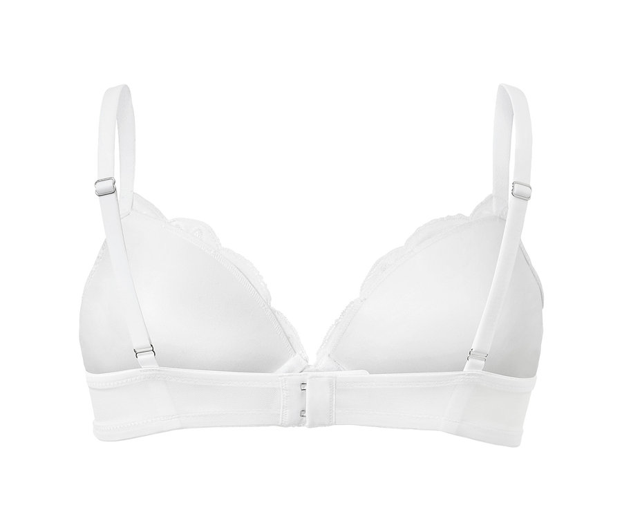 Detailansicht eines weißen Push-up-BHs.