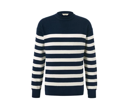 Gestreifter Pullover mit Rundhalsausschnitt.