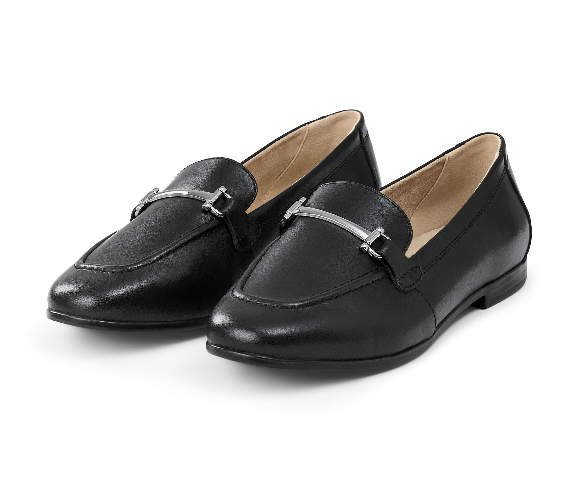 Leder-Loafer - Damen - Gr. 40 - silber - silber