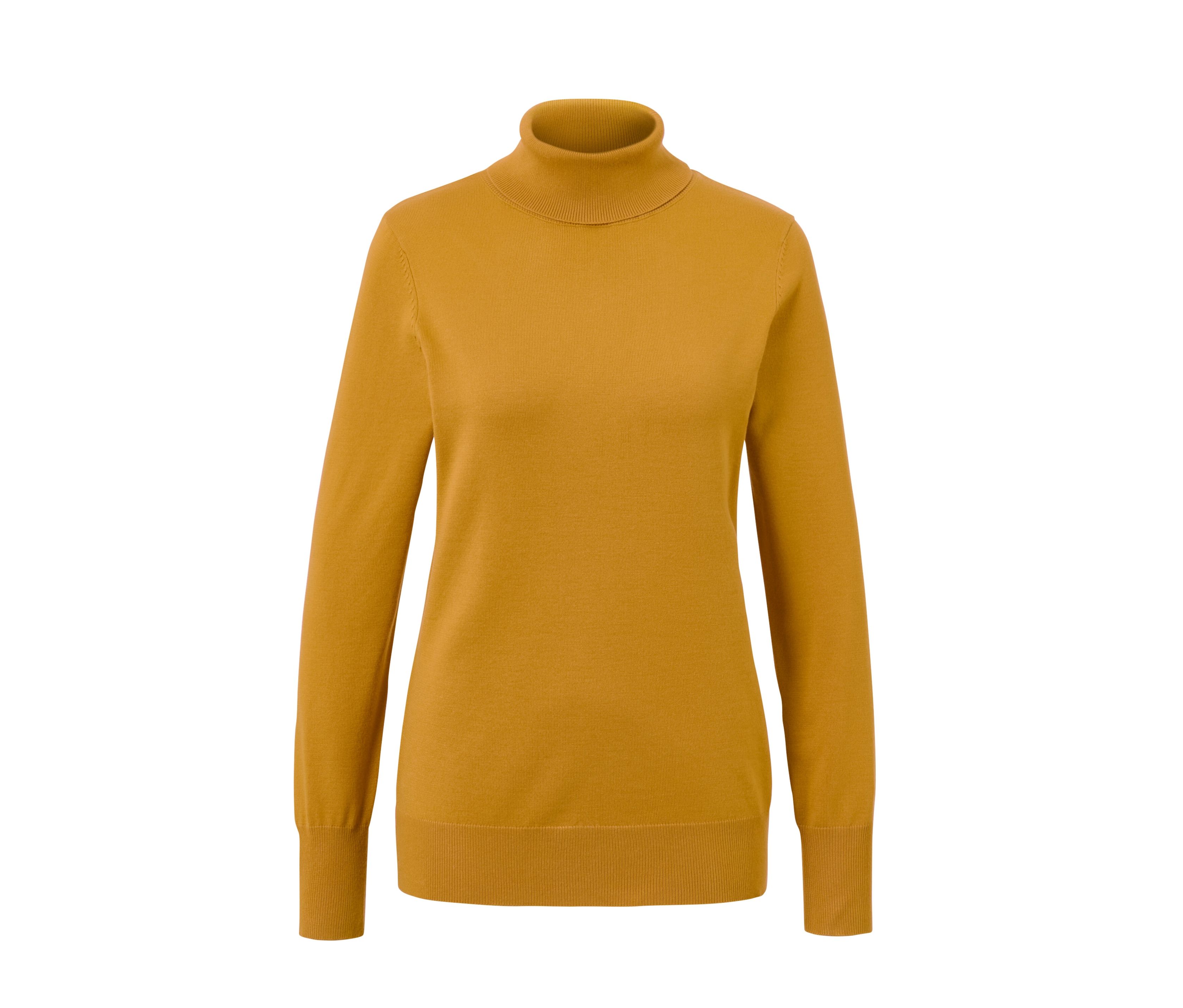 Tchibo - Feinstrick-Rollkragenpullover - Damen - Gr. XXL - senfgelb