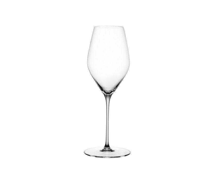 Ein leeres Spiegelau Hi-Lite Champagnerglas.
