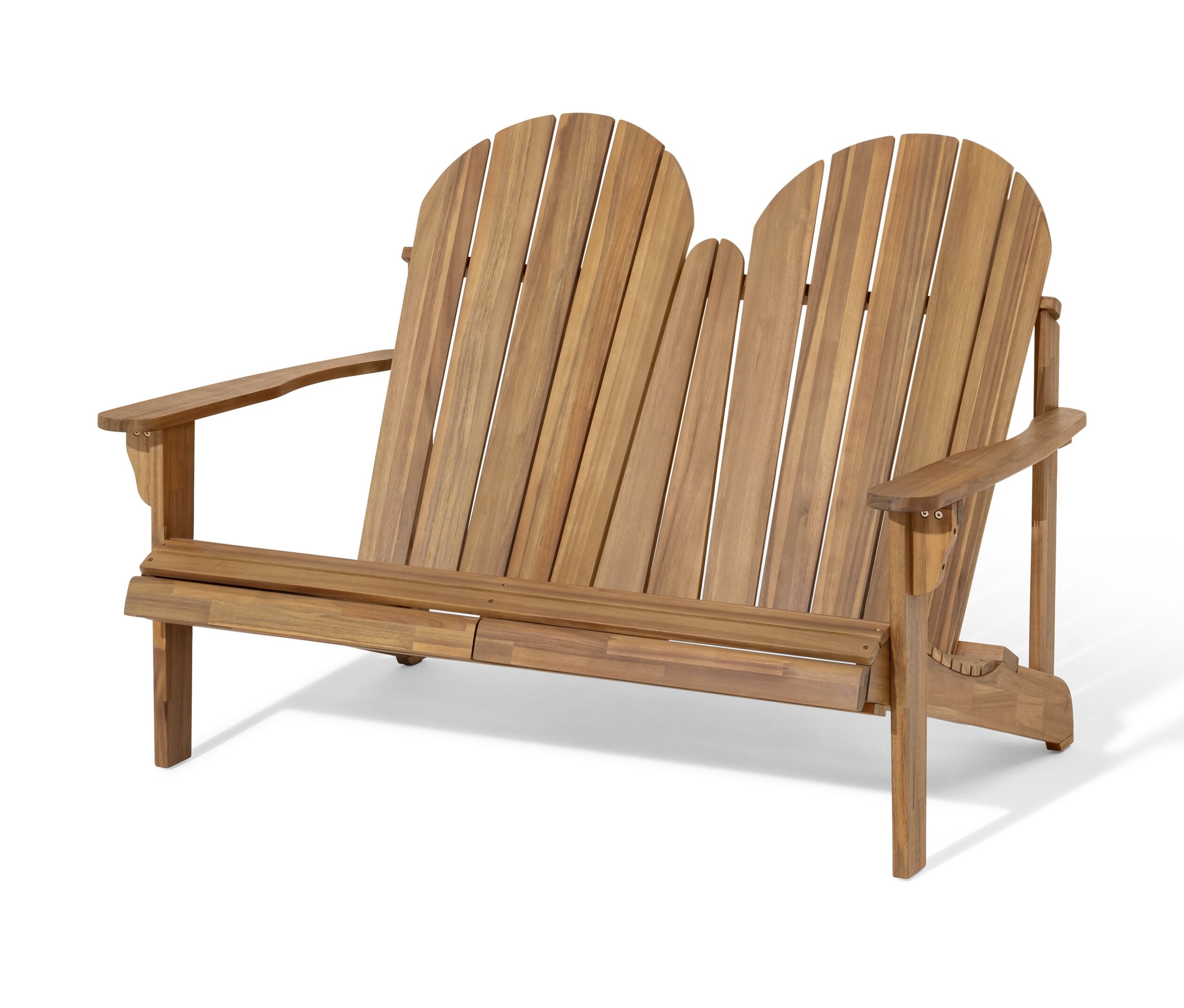 Thumbnail - Tchibo - Doppel Adirondack Relax-Sessel mit ausziehbarer Fußlehne - 135x74,5x93cm - akazie - Akazienholz / Stahl / Polyp...