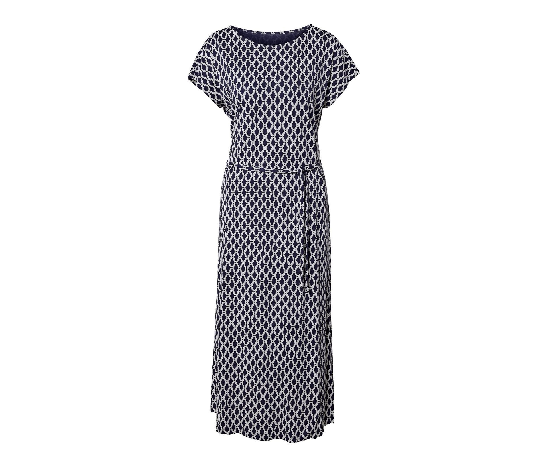 Bedrucktes Jerseykleid - Damen - Gr. XL - dunkelblau/print - dunkelblau