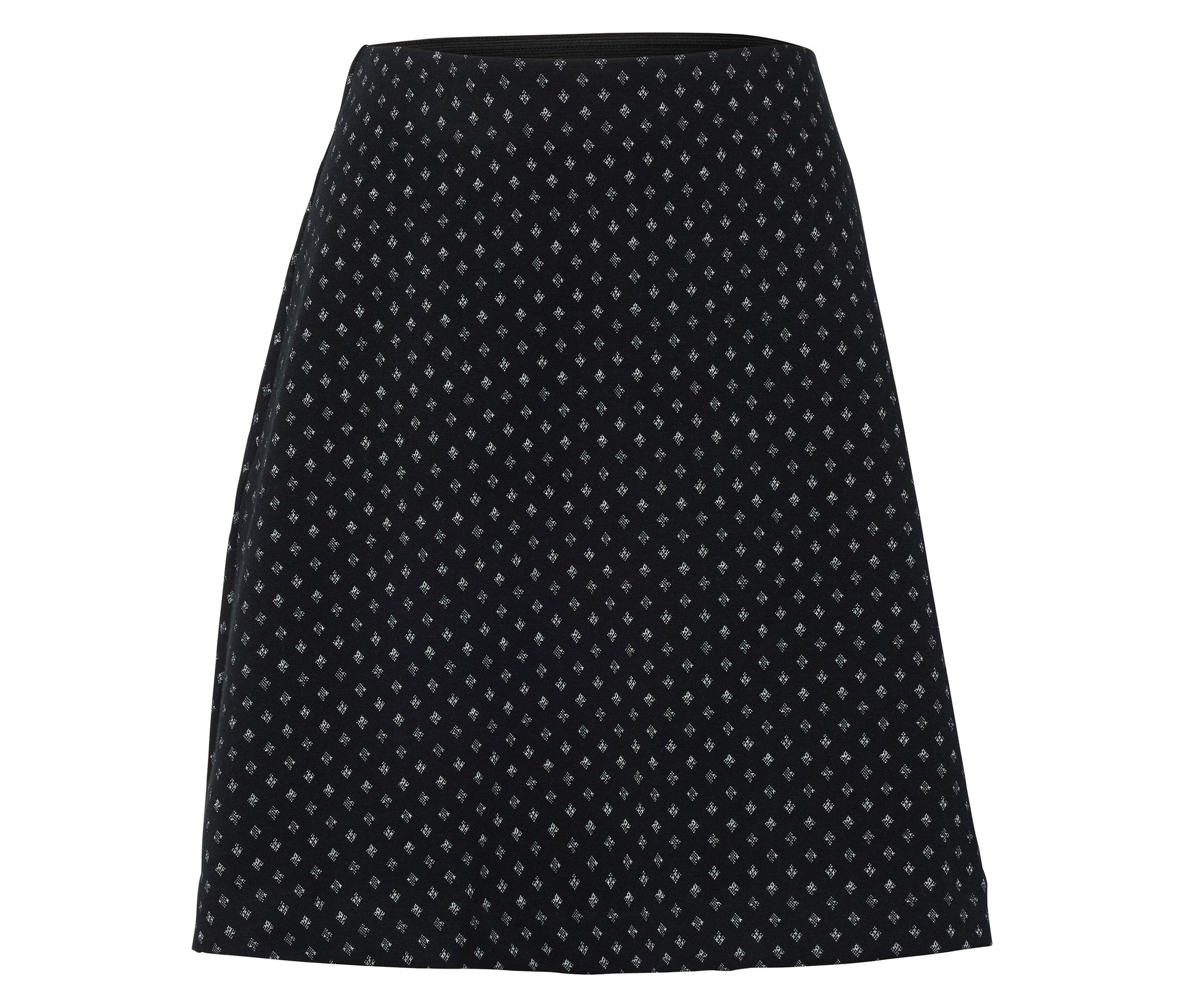 Glitzernder Jacquard-Rock - Damen - Gr. L - silber/jacquard - silber