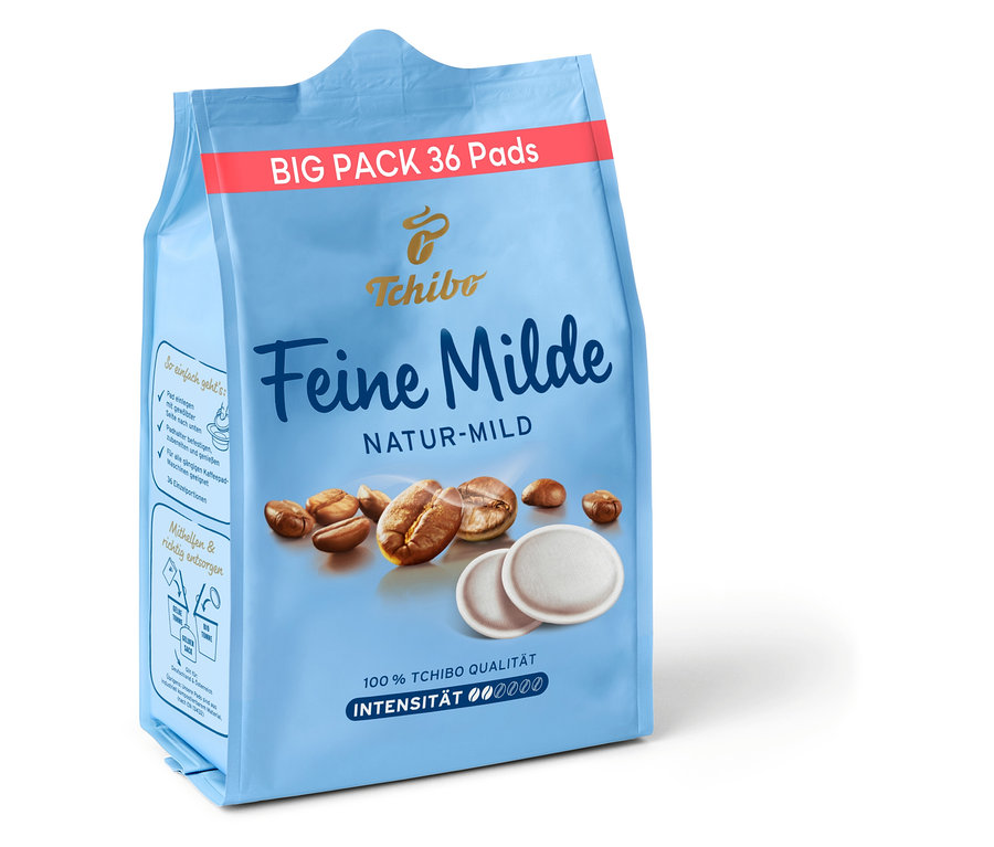 Eine Packung Feine Milde Pads - 36 Pads von Tchibo.