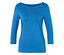 Blaues Shirt mit Dreiviertelärmeln.