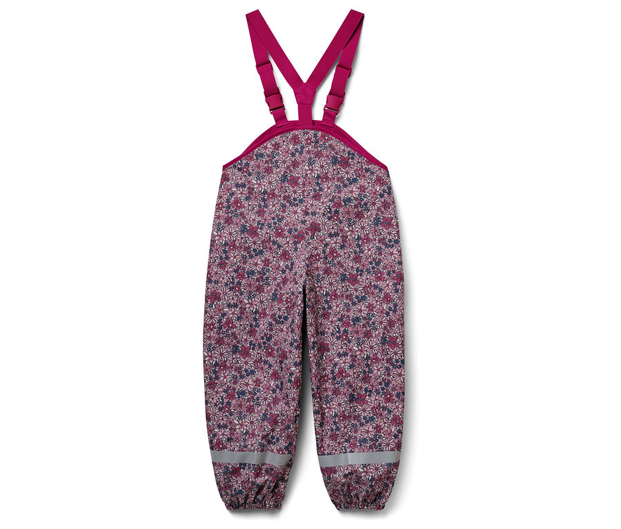 Kinder-Latzhose mit Blumenmuster.