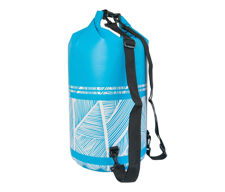 Blauer Spinera Dry Bag 40L mit schwarzen Trägern.