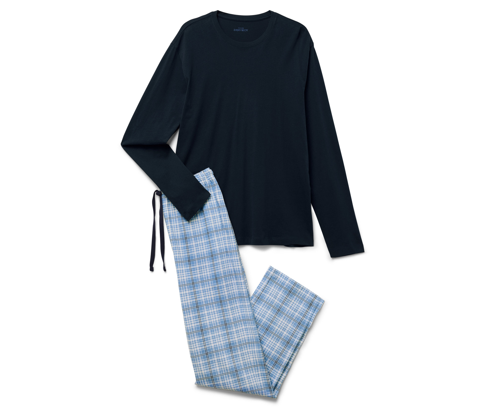 Pyjama - Herren - Gr. M - dunkelblau/kariert - dunkelblau