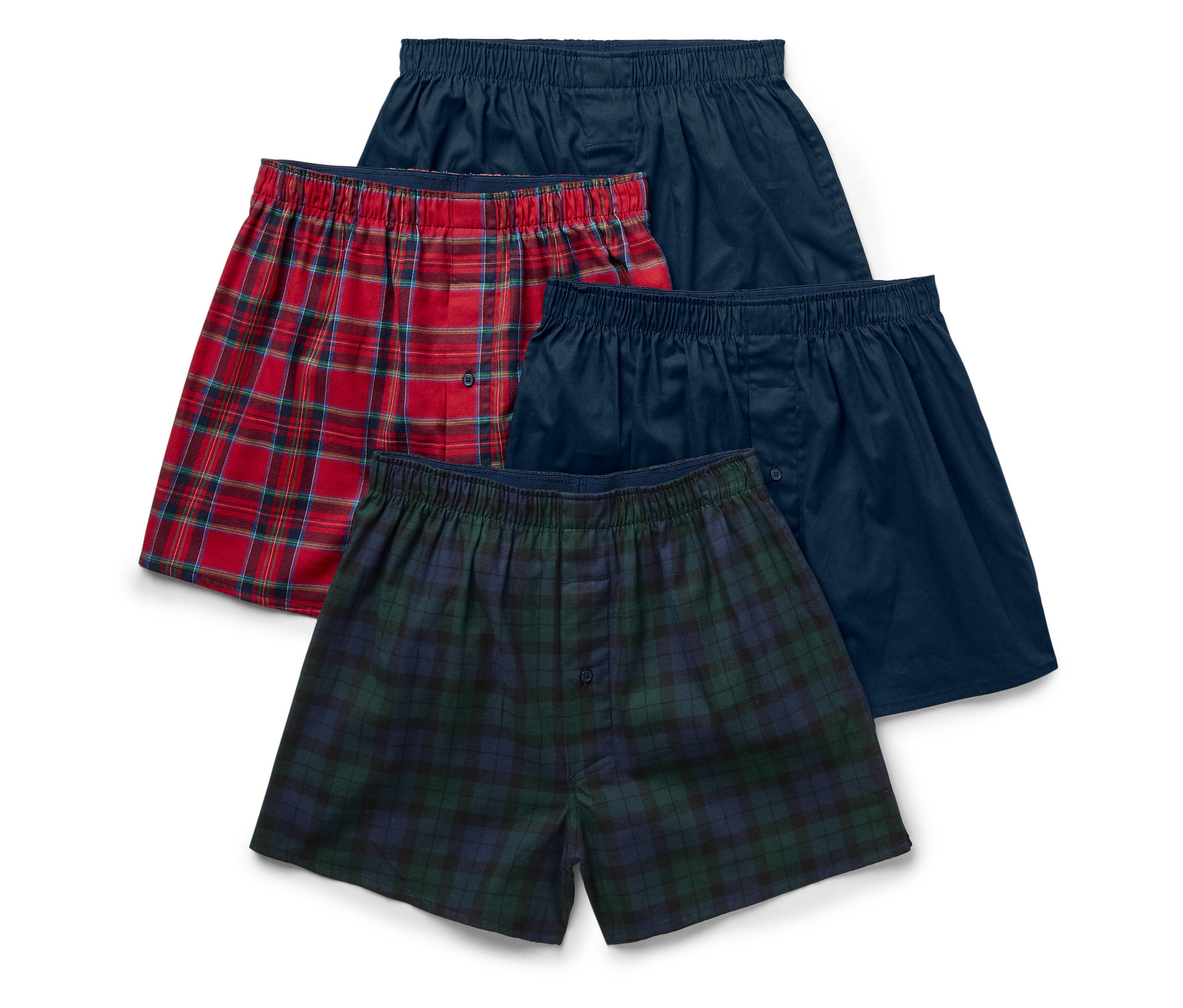Flanell-Boxershorts - Herren - Gr. L/6 - dunkelblau/kariert - dunkelblau