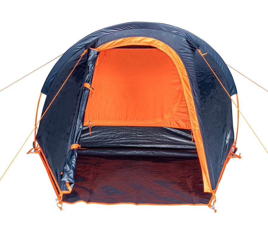 Offenes blau-oranges Tambu 2-Personen-Kuppelzelt »HAIKA 2».