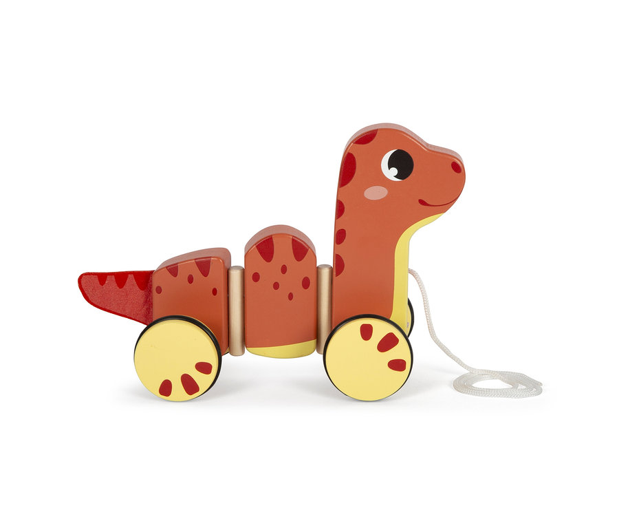 small foot Set Nachziehtier, Holzbausteine und Motorikschleife »Dino«.