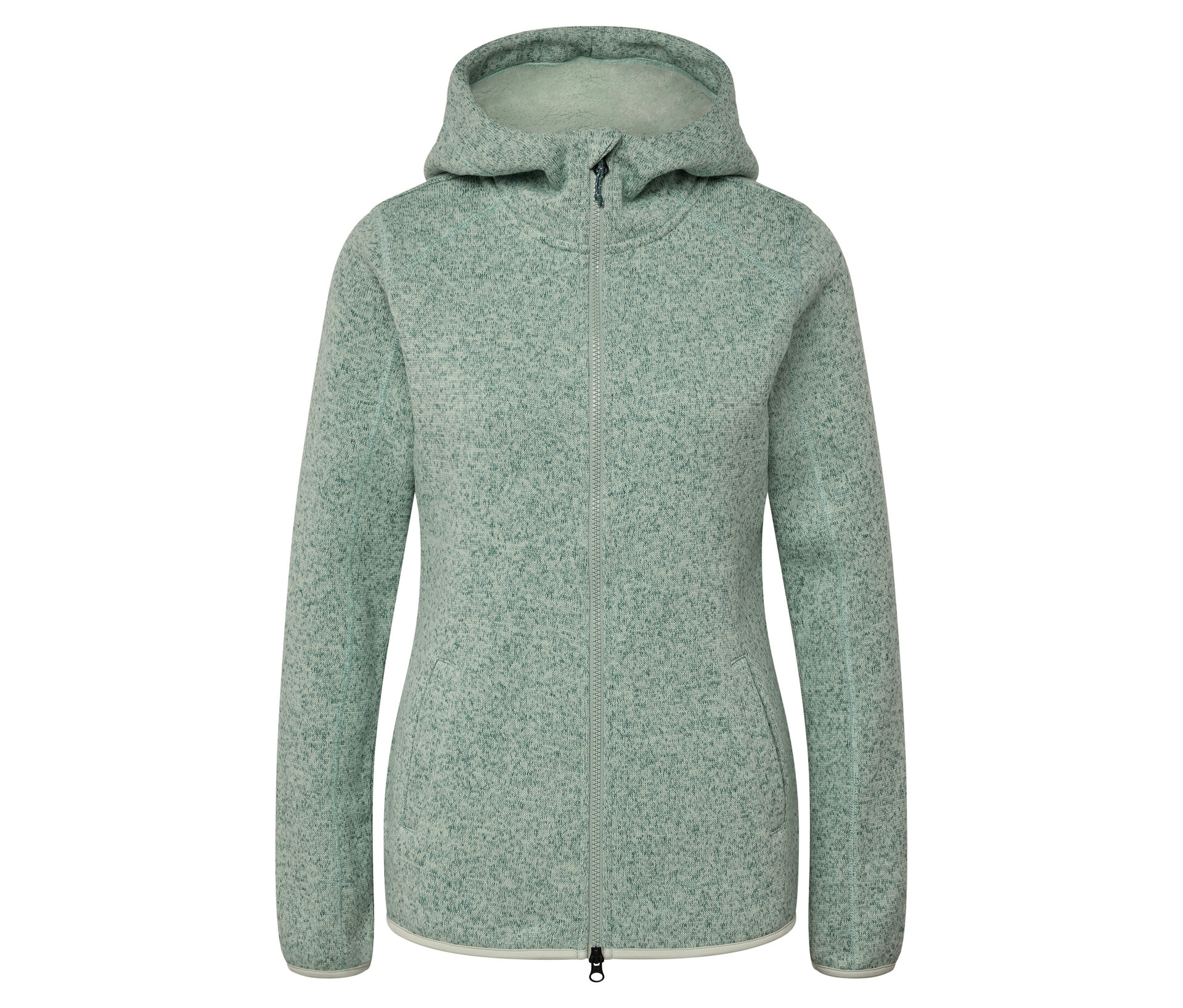 Kapuzen-Strickfleece-Jacke - Damen - Gr. XL - grün - grün