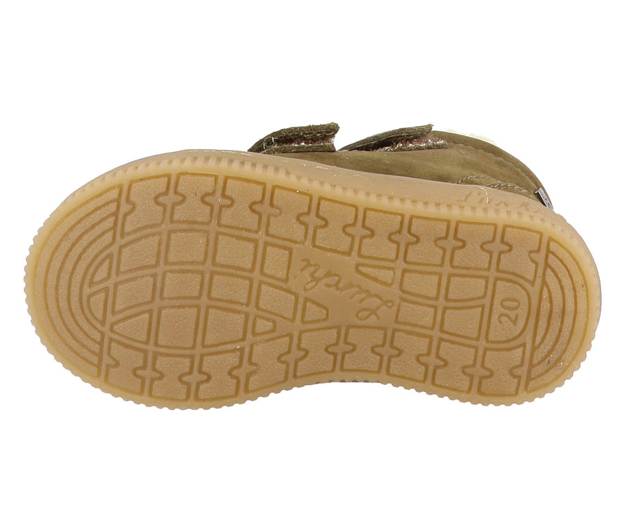 Ansicht der Sohle des olivgrünen LURCHI »Felix Barefoot-TEX«.