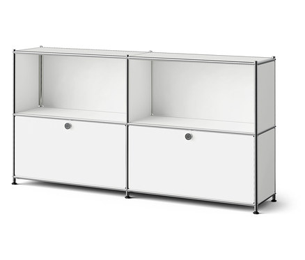 Metall-Sideboard »CN3 Slim Line« mit 2 versetzbaren Klappenfächern, weiß