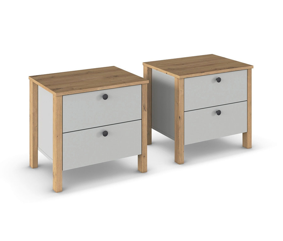 Zwei Rauch Nachttische »Credo«, seidengrau.
