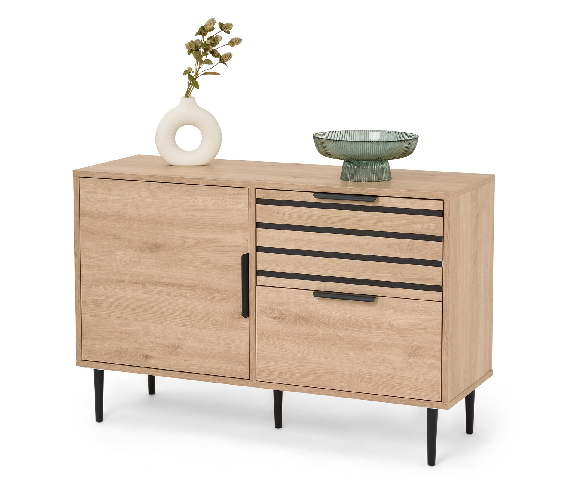 Tchibo - Sideboard »Baaken« mit 2 Schubladen und Tür - 114,3x35,1x51,4cm - schwarz -