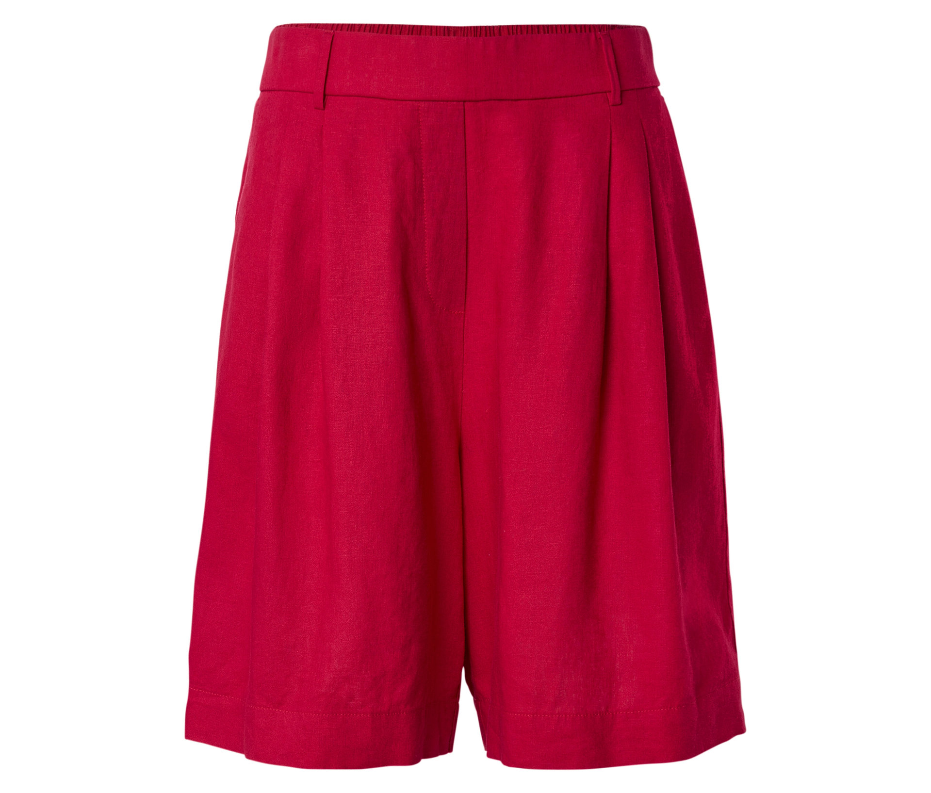 Leinen-Bermuda-Shorts - Damen - Gr. 42 - rot - rot