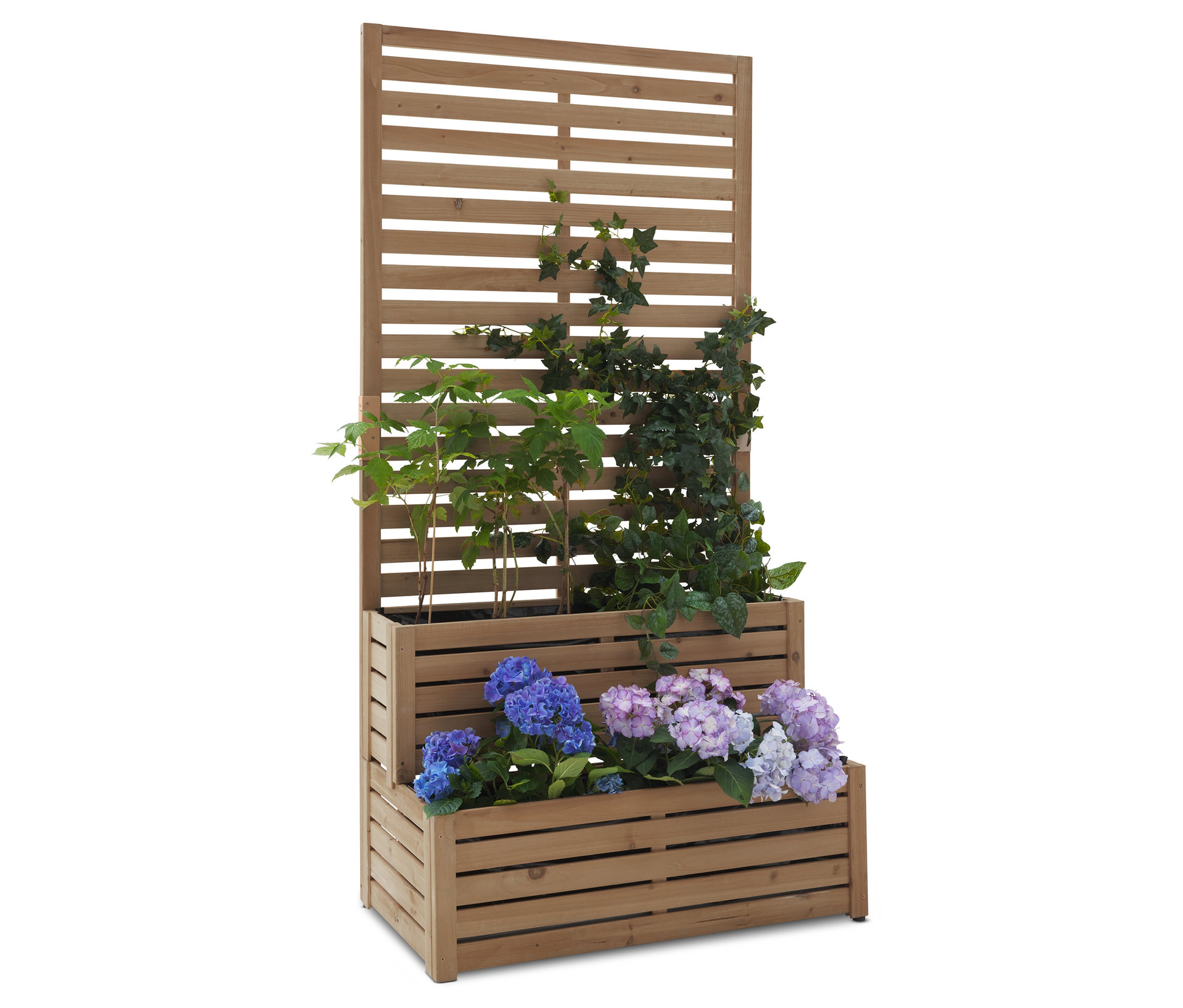 Tchibo - 2-in-1-Sichtschutz-Pflanztreppe - 90x50x180cm - schwarz - - Holz