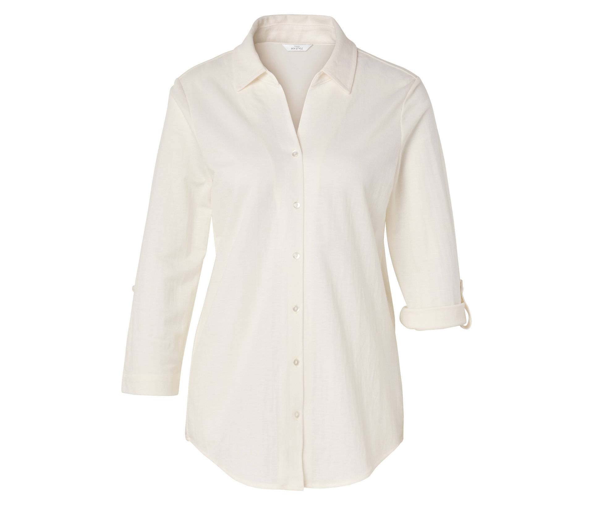 Piqué-Jerseybluse - Damen - Gr. 54 - creme - creme