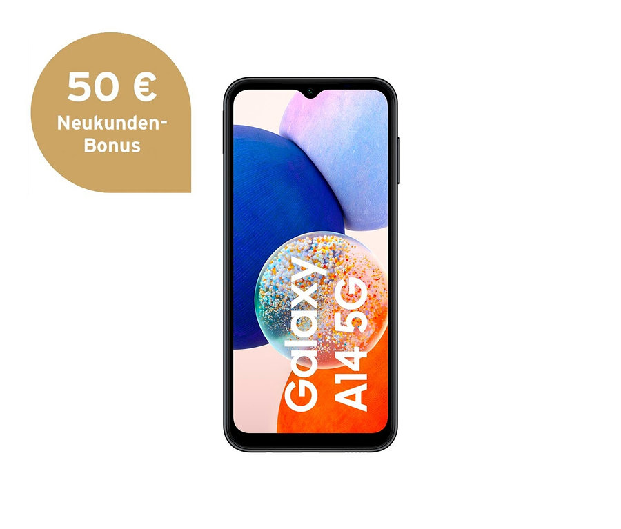 Schwarzes Samsung Galaxy A14 5G 64GB Smartphone.