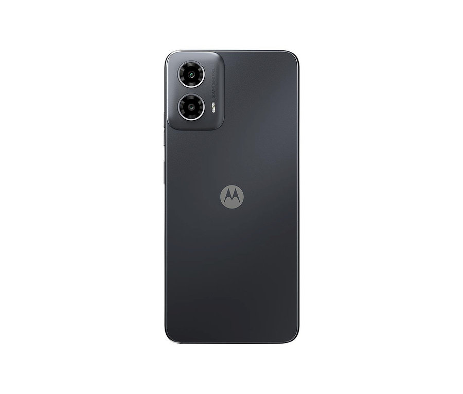 Rückseite eines schwarzen Motorola moto g34 5G 128GB Handys.