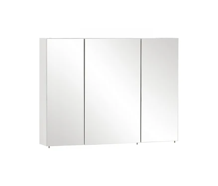 Weißer Spiegelschrank "Basic", 100 cm, mit drei Spiegeltüren.