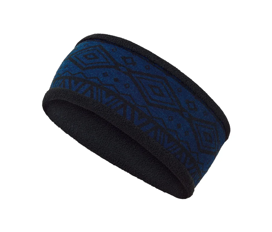Blaues Thermo-Fleecestirnband.