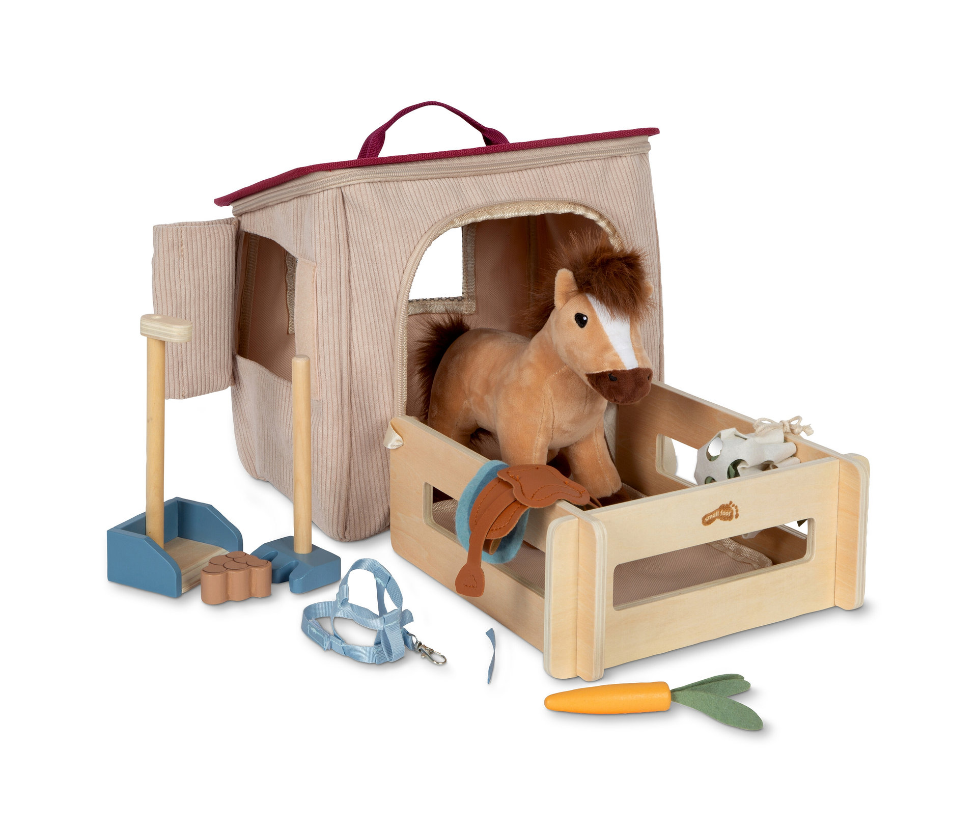 small foot Spielset Pferd mit Stalll - hellbraun