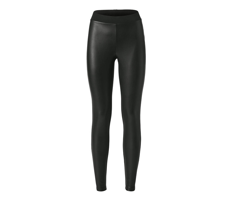 Schwarze Jeggings in Lederoptik.