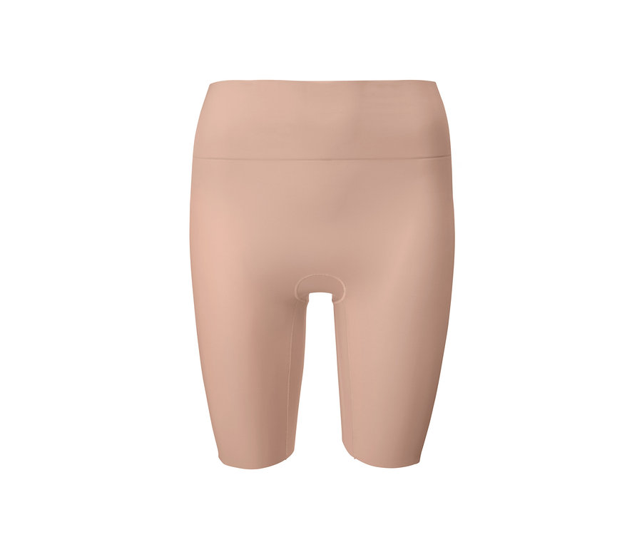 Bodyforming-Shorts in Hautfarbe vor weißem Hintergrund.