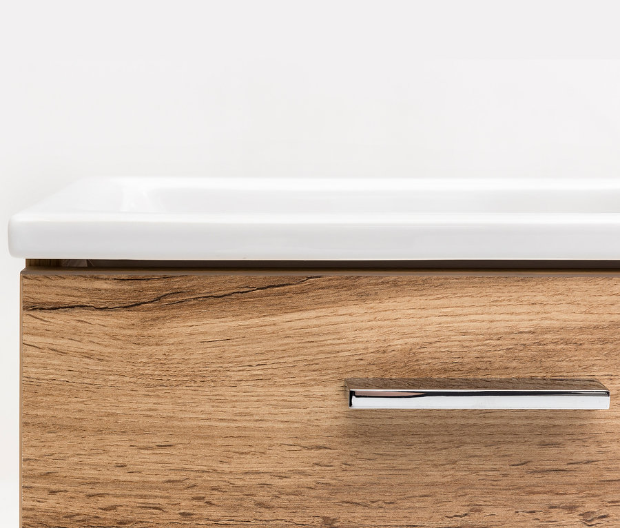 Detail eines Waschtischs »Matteo« inklusive Becken, Eiche.