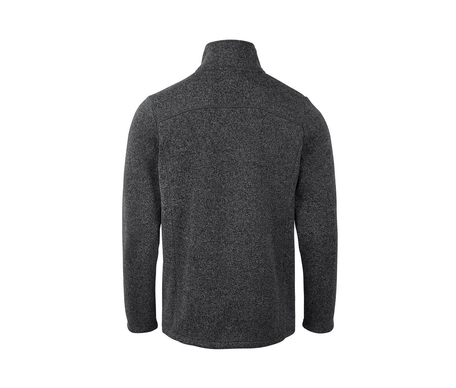 Rückansicht einer Strickfleecejacke.