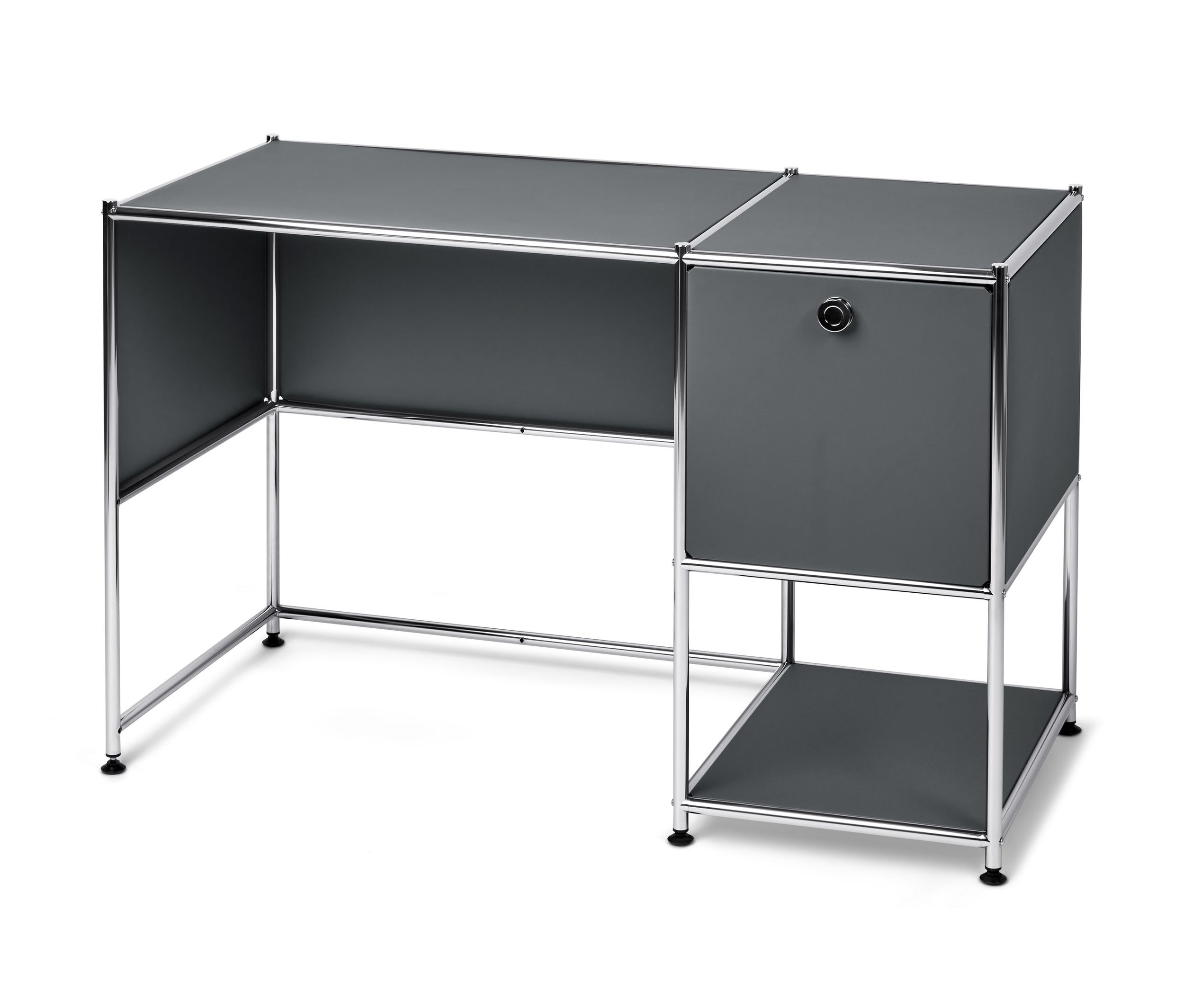 Tchibo - Schreibtisch Metall »Cn3« mit Klapptür - 116x52,5x75cm - chrom - Stahl / Aluminium / Kunststoff