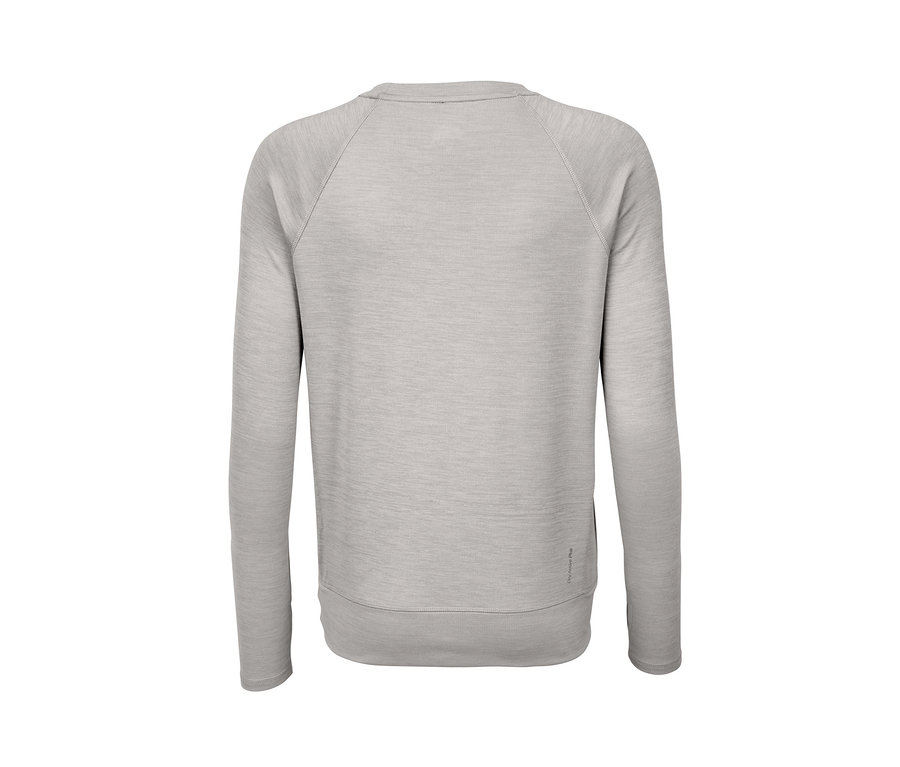 Graues Langarm-Funktionsshirt von hinten.