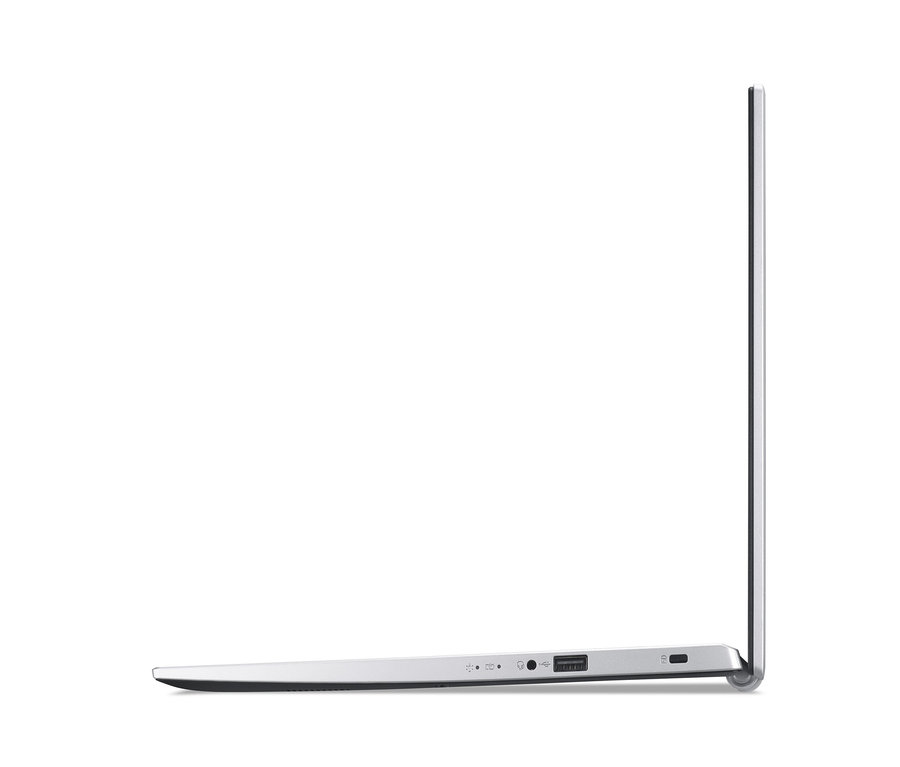 Seitenansicht eines silbernen Notebooks. Acer Aspire Notebook »A317-53-3209« ist sichtbar.