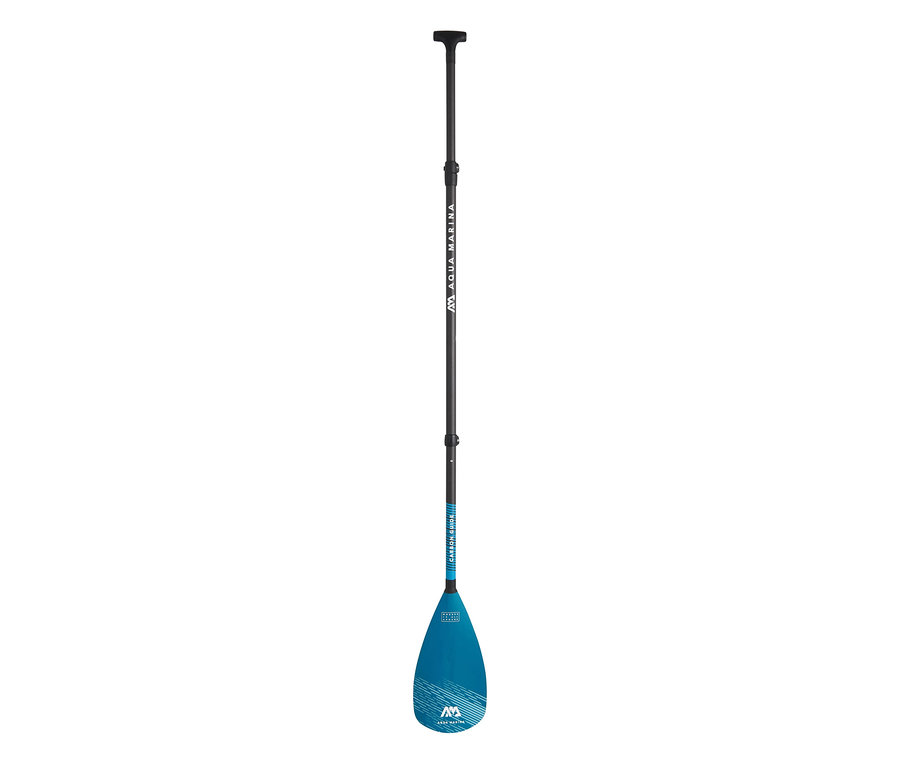 Schwarz-türkises SUP- und Kajak-Paddel »CARBON GUIDE« aus Carbon und Fiberglas.
