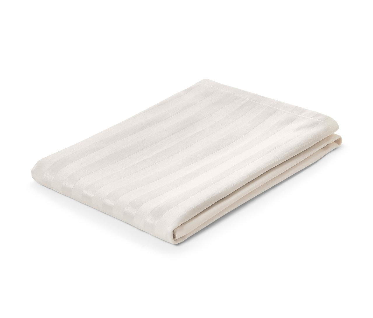 Gefaltete Jacquard-Tischdecke mit Streifen.
