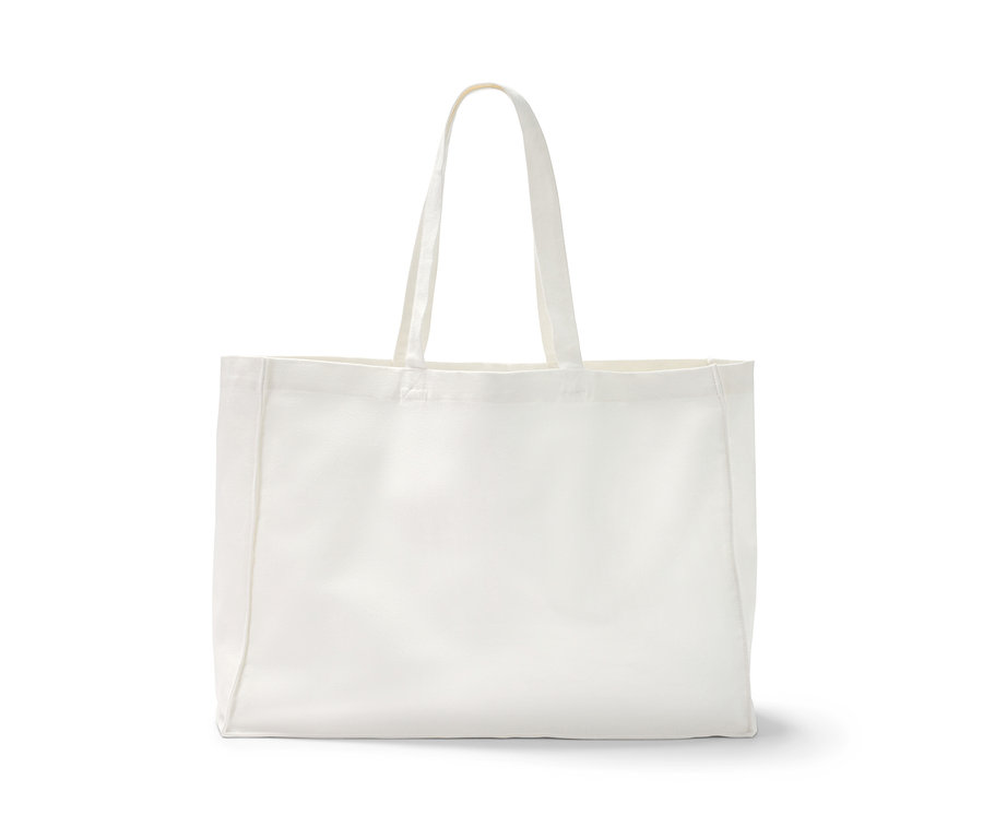 Weißer Canvas-Shopper.