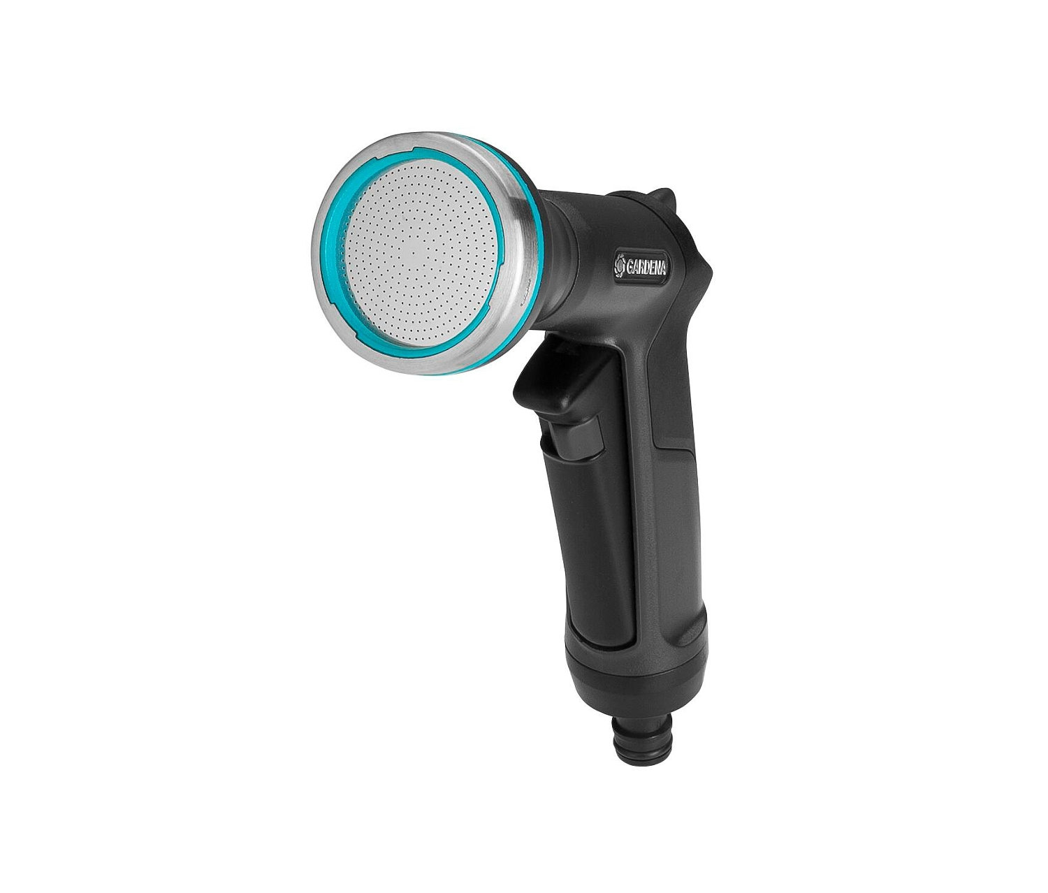 Detailaufnahme einer GARDENA EcoLine »Bewässerungsbrause« in Schwarz und Grau.