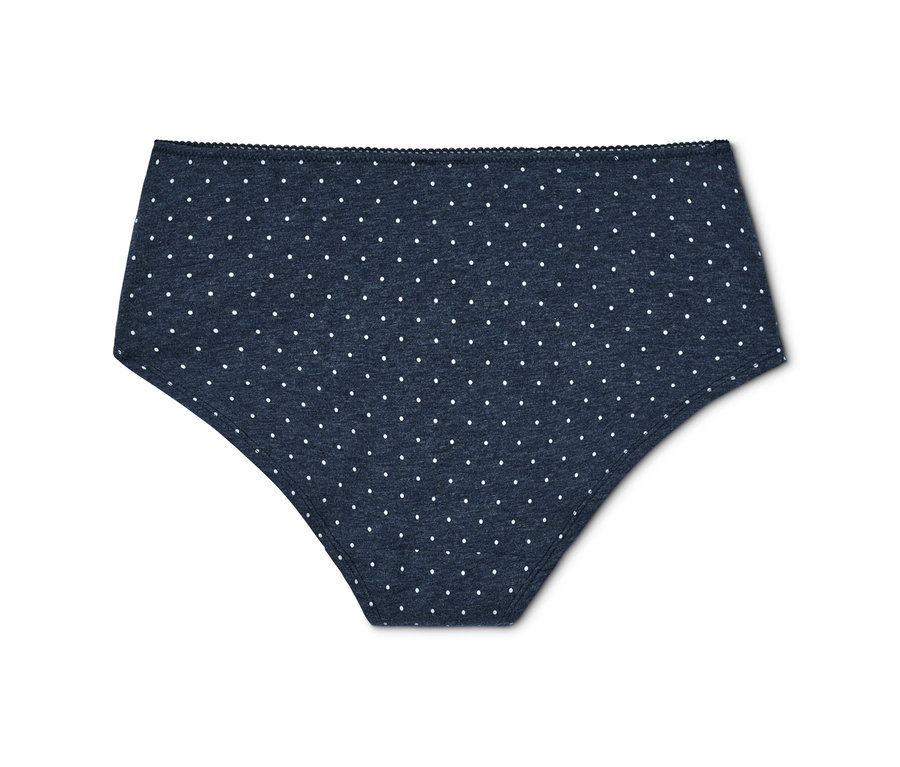 Dunkelblaue 2 Pantys mit weißen Punkten.